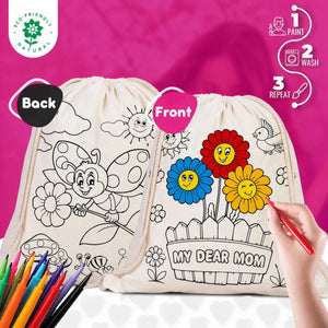 Honey Mommy Colorable Rope Drawstring Backpack 35×40 cm (14×16 in) Customizable - Pamusan.com