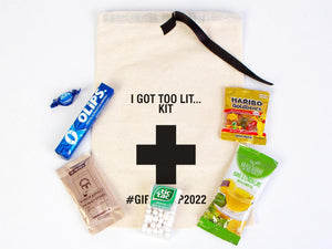 I Got Too Lit Hangover Kit Bag – Custom Wedding & Party Favor — print detail | Pamusan