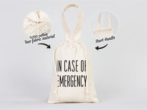 In Case of Emergency Hangover Kit Bag  Survival & Birthday Cotton Bags, Eco-Friendly — alternate view | Pamusan