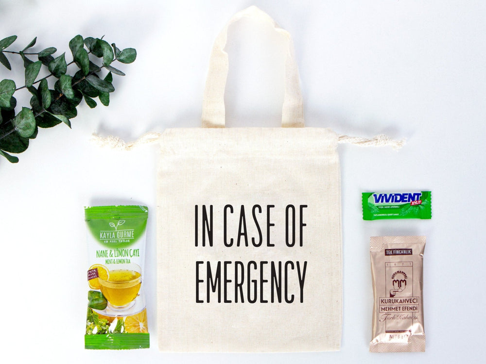 In Case of Emergency Hangover Kit Bag  Survival & Birthday Cotton Bags, Eco-Friendly | Pamusan