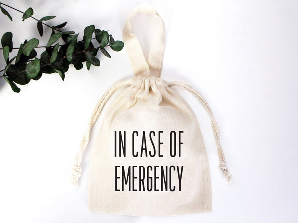 In Case of Emergency Hangover Kit Bag  Survival & Birthday Cotton Bags, Eco-Friendly — detail view | Pamusan