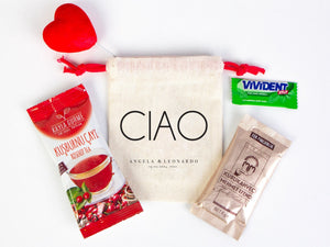 Italy Hangover Kit Bags – Custom Italian Wedding Favor Pouches & Survival Kit Bags for Guests — custom print | Pamusan