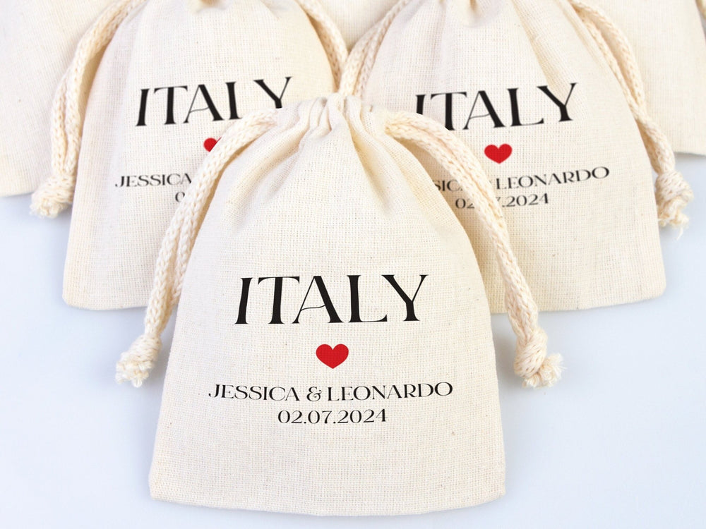 Italy Hangover Kit Bags – Custom Cotton Recovery Pouches for Bachelorette & Travel Parties | Pamusan
