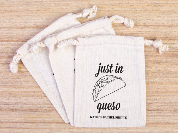 Just in Queso Hangover Bags – Custom Recovery Kit Pouches for Parties & Weddings — print detail | Pamusan