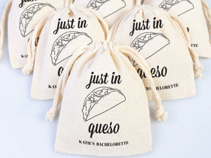 Just in Queso Hangover Bags – Custom Recovery Kit Pouches for Parties & Weddings — print detail | Pamusan
