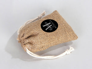 Custom Coffee Burlap Drawstring Bags - 100% Natural Jute (4"W x 5"H) - Pamusan.com
