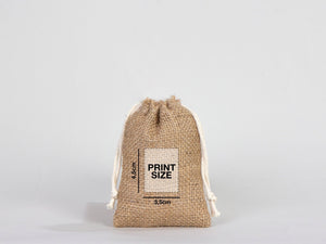 Custom Coffee Burlap Drawstring Bags - 100% Natural Jute (4"W x 5"H) - Pamusan.com