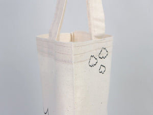 Coloring Tote Bag for Kids – Fish & Ship Design | Paintable Cotton Bag for Coloring Activities — detail view | Pamusan
