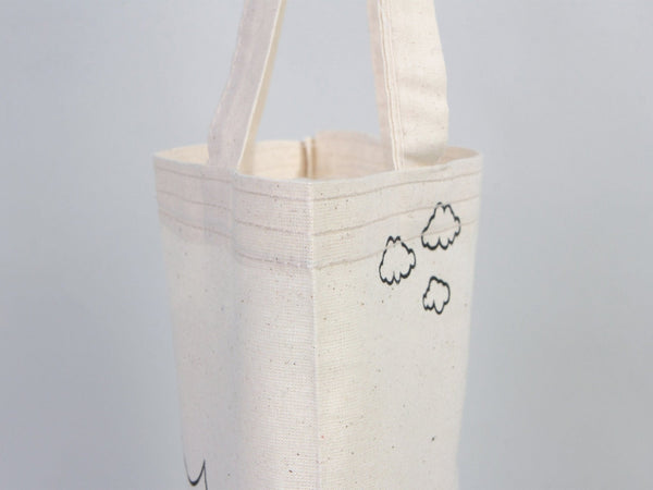 Coloring Tote Bag for Kids – Fish & Ship Design | Paintable Cotton Bag for Coloring Activities — detail view | Pamusan