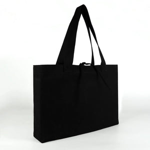 Large Black Canvas Tote Bag with Long Handles – 18"W x 14"H x 4"L - Pamusan.com
