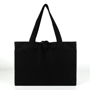 Large Black Canvas Tote Bag with Long Handles – 18"W x 14"H x 4"L - Pamusan.com