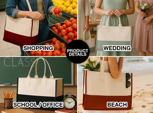 Large Burgundy Canvas Tote Bag – Bridesmaid & Wedding Guest Gift - Pamusan.com