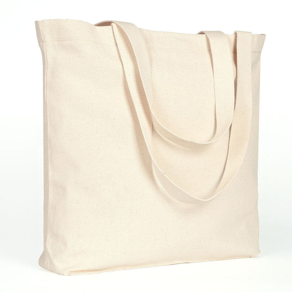 Large Canvas Tote Bag with Inner Pocket & Braided Handles – Natural Cotton 18"x16"x4" - Pamusan.com