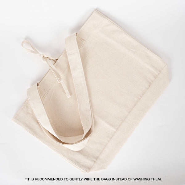 Large Canvas Tote Bag with Long Handles – 18"W x 14"H x 4"L - Pamusan.com