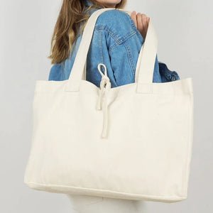 Large Canvas Tote Bag with Long Handles – 18"W x 14"H x 4"L - Pamusan.com