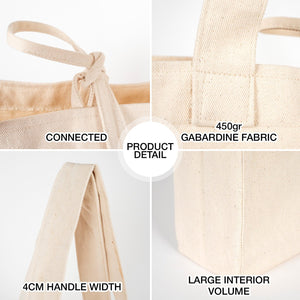 Large Canvas Tote Bag with Long Handles – 18"W x 14"H x 4"L - Pamusan.com