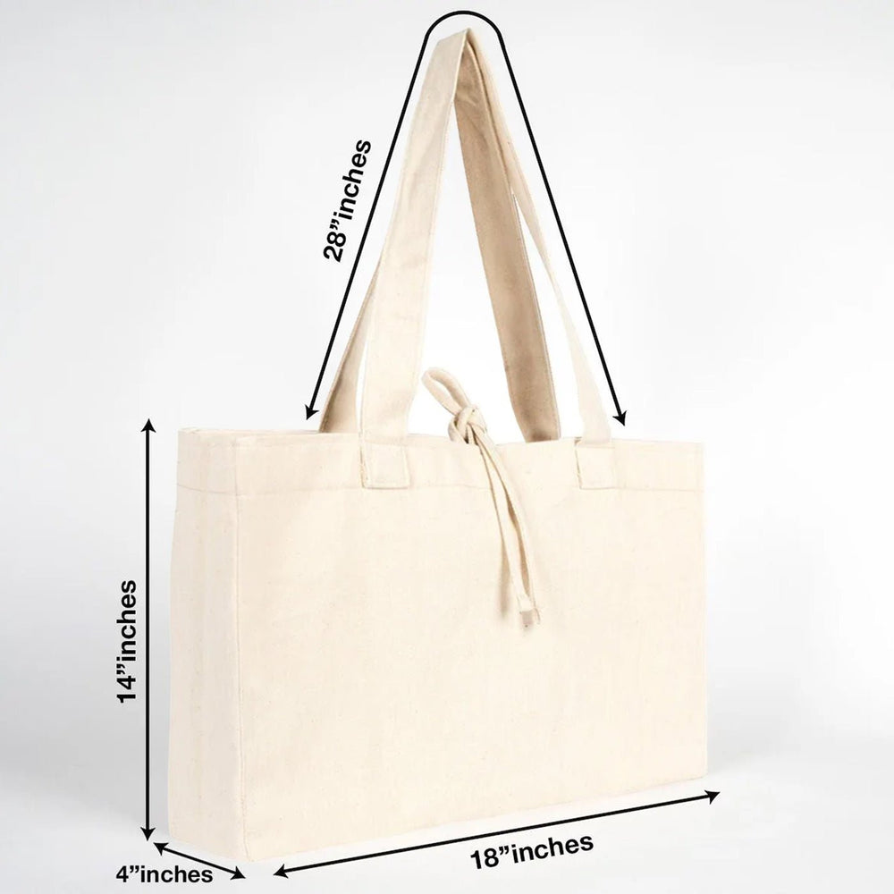 Large Canvas Tote Bag with Long Handles – 18"W x 14"H x 4"L - Pamusan.com