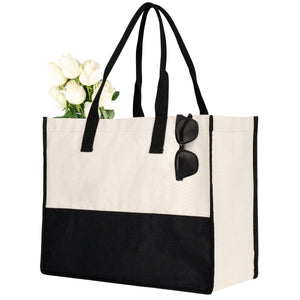 Large city Canvas Tote Bag – Beach, Travel & Shopping Bag with Pocket, 100% Cotton - Pamusan.com