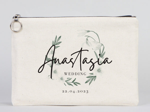 Custom Cotton Wedding Clutch Bag – Personalized Gift Pouch | Pamusan