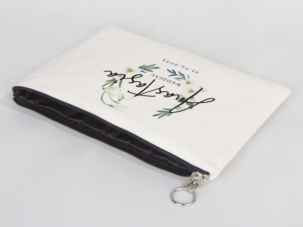 Custom Cotton Wedding Clutch Bag – Personalized Gift Pouch — custom print | Pamusan