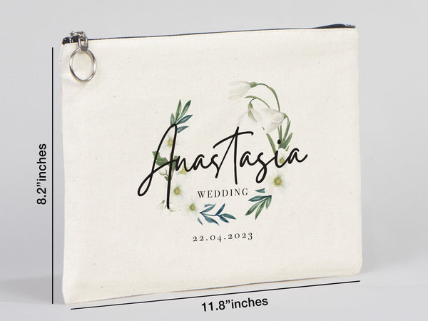 Custom Cotton Wedding Clutch Bag – Personalized Gift Pouch — custom print | Pamusan