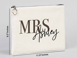 Personalized Cotton Wedding Clutch – Bridesmaid Gift Bag — custom print | Pamusan