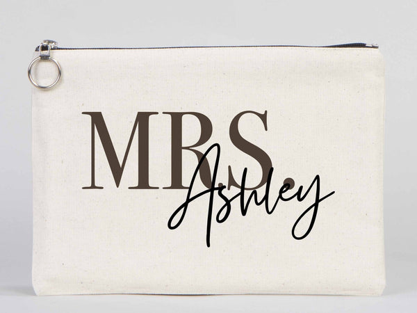 Personalized Cotton Wedding Clutch – Bridesmaid Gift Bag — custom print | Pamusan