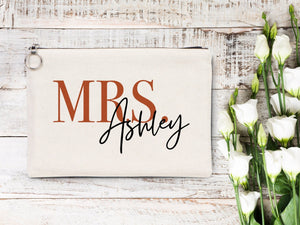 Personalized Cotton Wedding Clutch – Bridesmaid Gift Bag — custom print | Pamusan