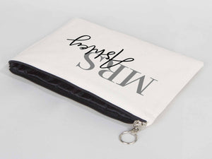 Personalized Cotton Wedding Clutch – Bridesmaid Gift Bag — custom print | Pamusan