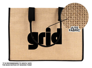 Large Custom Jute Tote Bag 18x12x6 – Eco - Friendly Reusable Bag with Black Handles - Pamusan.com