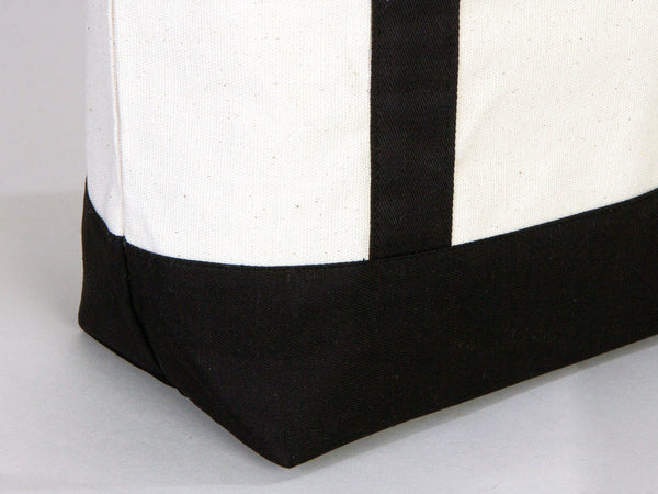 Large Trend Canvas Shopping Bag with Black Handle, 16"W x 14"H x 5"L, Large Tote Bag 12 Oz, Personalized - Pamusan.com