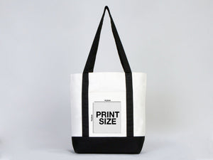 Large Trend Canvas Shopping Bag with Black Handle, 16"W x 14"H x 5"L, Large Tote Bag 12 Oz, Personalized - Pamusan.com