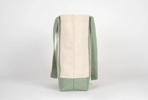 Large Trend Canvas Shopping Bag with Mint Handle, 16"W x 14"H x 5"L, Large Tote Bag 12 Oz, Personalized - Pamusan.com