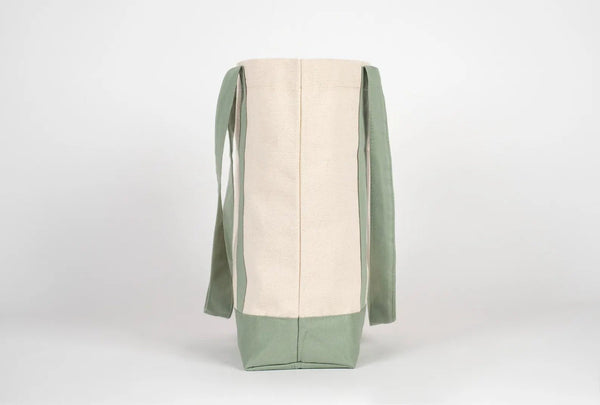 Large Trend Canvas Shopping Bag with Mint Handle, 16"W x 14"H x 5"L, Large Tote Bag 12 Oz, Personalized - Pamusan.com