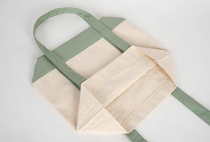 Large Trend Canvas Shopping Bag with Mint Handle, 16"W x 14"H x 5"L, Large Tote Bag 12 Oz, Personalized - Pamusan.com