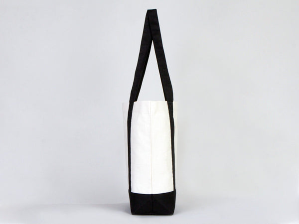 Large Trend Canvas Shopping Bag with Black Handle, 16"W x 14"H x 5"L, Large Tote Bag 12 Oz, Personalized - Pamusan.com