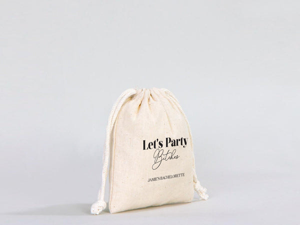 Let’s Party Bitches Hangover Kit Bags – Custom Bachelorette Survival Pouch, Organic Cotton Bags — custom print | Pamusan