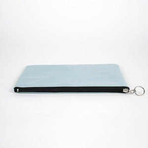 Light Blue Cotton Zippered Clutch Pouch – 12" × 8" (30 × 21 cm) – 10 oz Fabric - Pamusan.com