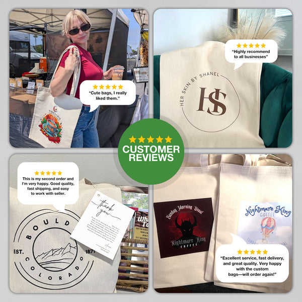 Custom Canvas Tote Bags Bulk – 14"x16" Natural Color with Logo Printing | Wholesale Cotton Totes by Pamusan