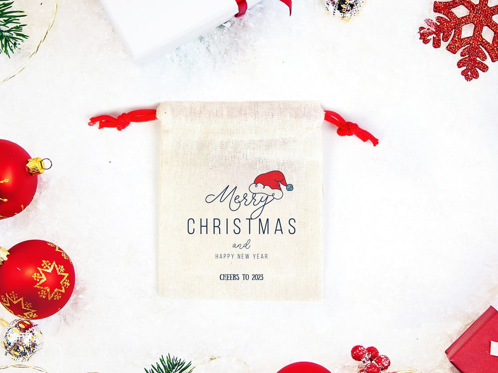 Personalized Christmas Cotton Drawstring Bag – Custom Holiday Gift Pouch | Pamusan