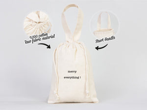 Merry Christmas & New Year Cotton Gift Bags – Personalized Family or Company Pouches with Custom Logo & Text | Pamusan