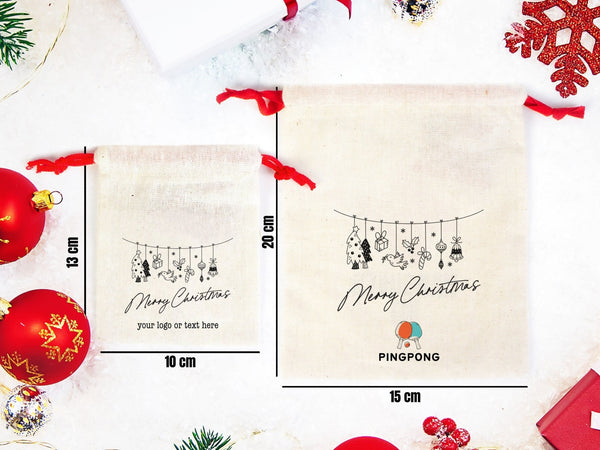 Merry Christmas Bags, Custom Family or Company Gift Bags - Pamusan.com
