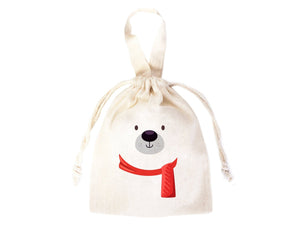 Merry Christmas Favor Bags, 6"W x 8"H (15 cm x 20 cm) — logo detail | Pamusan