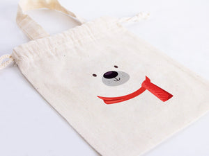 Merry Christmas Favor Bags, 6"W x 8"H (15 cm x 20 cm) — logo detail | Pamusan