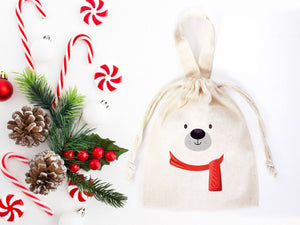 Merry Christmas Favor Bags, 6"W x 8"H (15 cm x 20 cm) — logo detail | Pamusan
