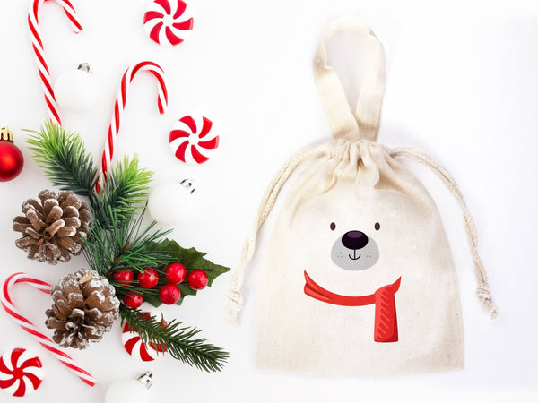 Merry Christmas Favor Bags, 6"W x 8"H (15 cm x 20 cm) — logo detail | Pamusan
