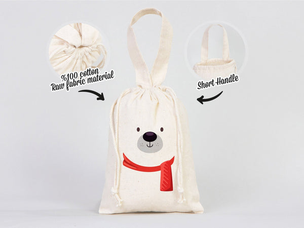 Merry Christmas Favor Bags, 6"W x 8"H (15 cm x 20 cm) — logo detail | Pamusan