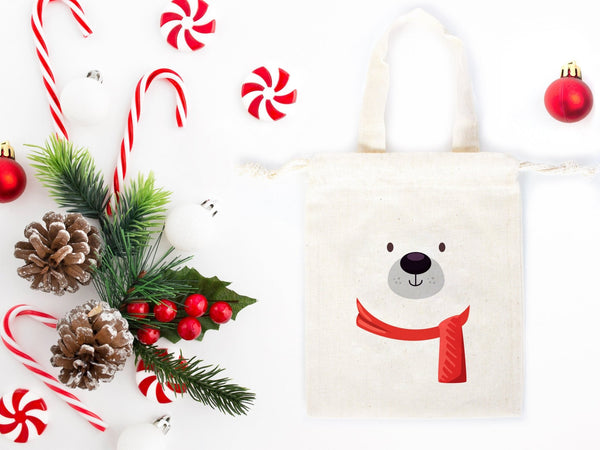 Merry Christmas Favor Bags, 6"W x 8"H (15 cm x 20 cm) — logo detail | Pamusan