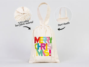 Merry Christmas Favor Bags, 6"W x 8"H (15 cm x 20 cm) — logo detail | Pamusan