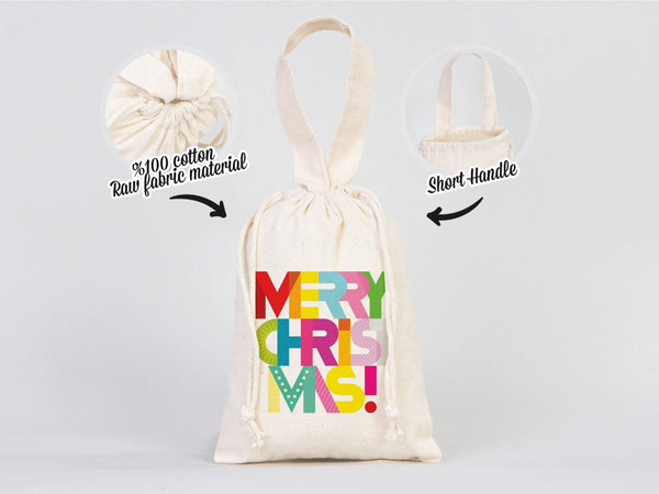Merry Christmas Favor Bags, 6"W x 8"H (15 cm x 20 cm) — logo detail | Pamusan
